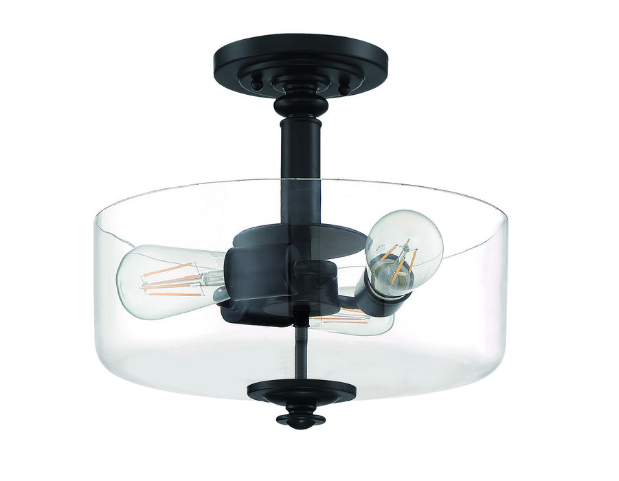 Craftmade 49853-FB-C Three Light Convertible Semi Flush/Pendant, Flat Black