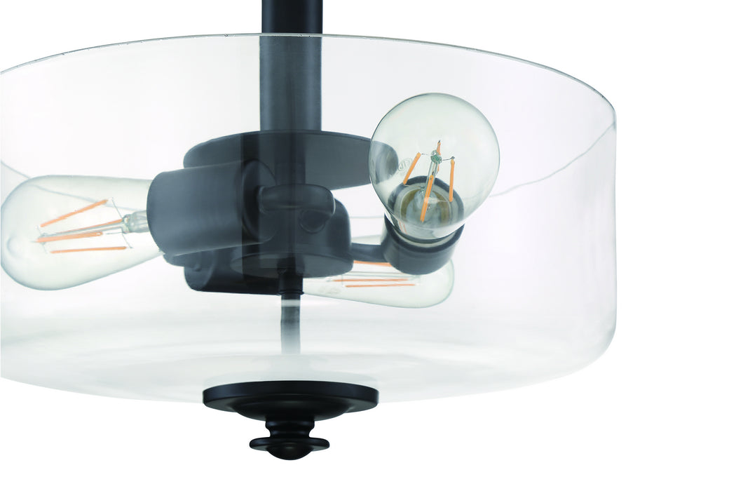 Craftmade 49853-FB-C Three Light Convertible Semi Flush/Pendant, Flat Black