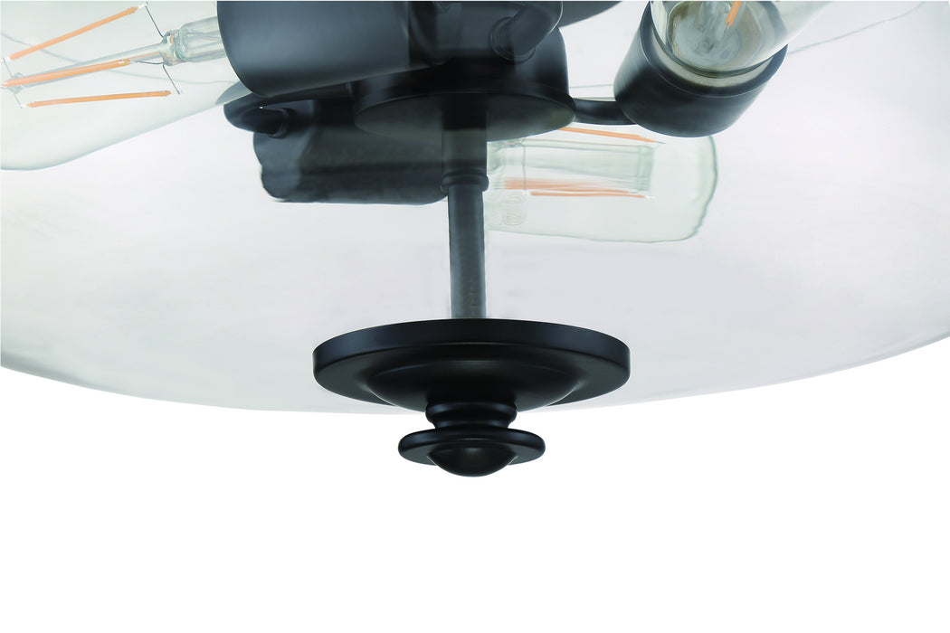 Craftmade 49853-FB-C Three Light Convertible Semi Flush/Pendant, Flat Black