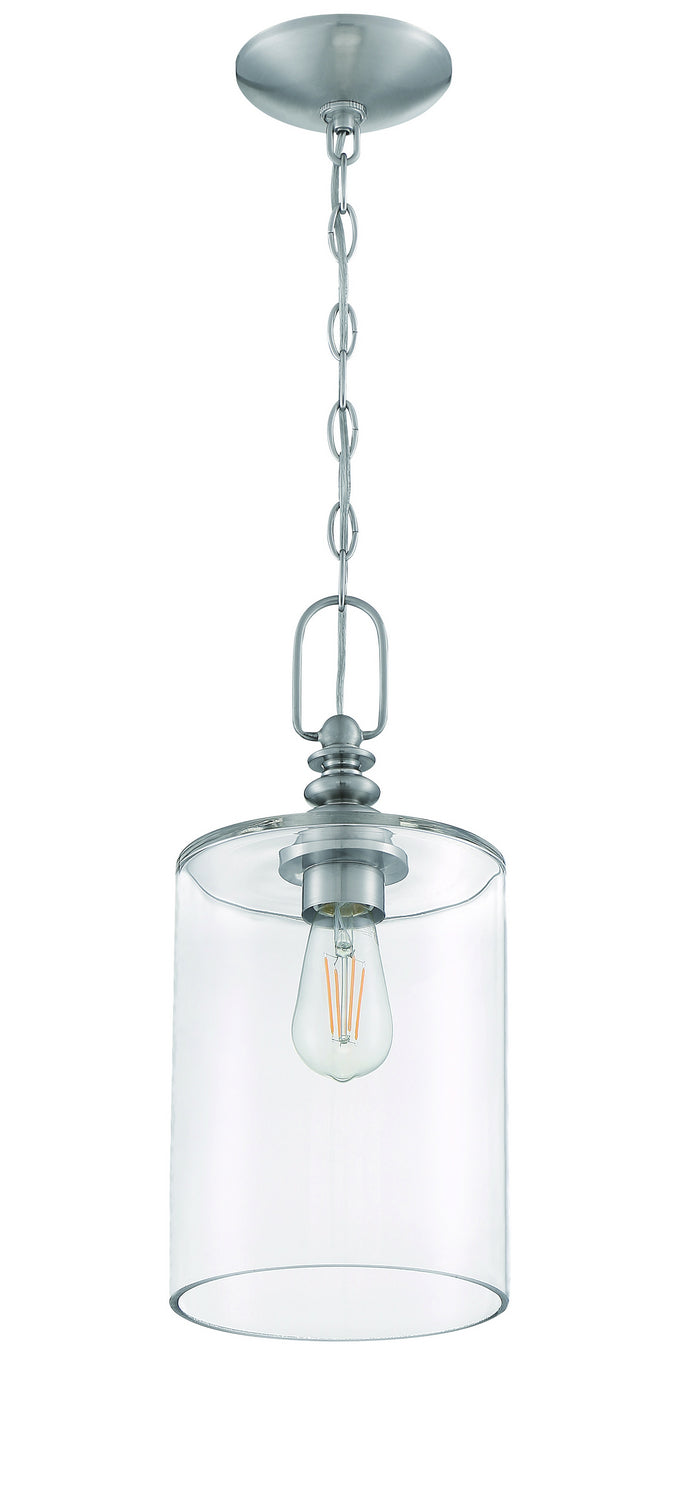 Craftmade 49891-BNK-C One Light Mini Pendant, Brushed Polished Nickel