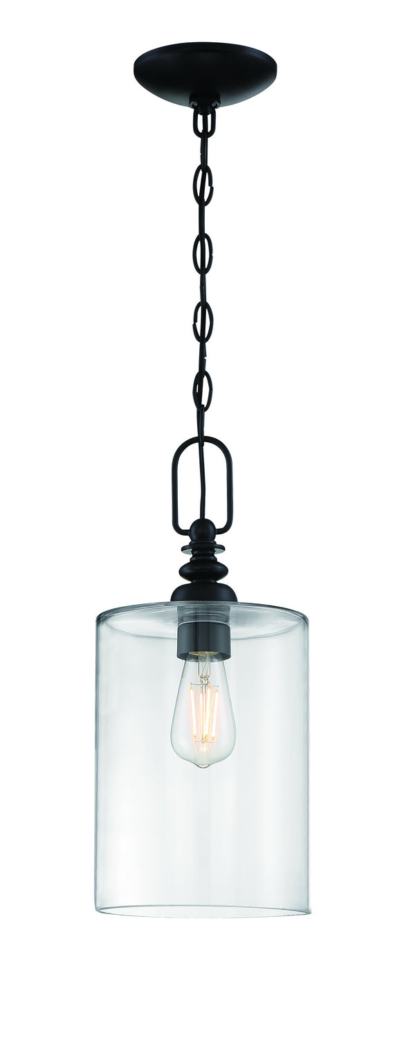 Craftmade 49891-FB-C One Light Mini Pendant, Flat Black