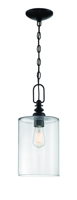 Craftmade 49891-FB-C One Light Mini Pendant, Flat Black