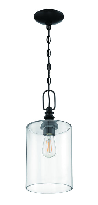 Craftmade 49891-FB-C One Light Mini Pendant, Flat Black