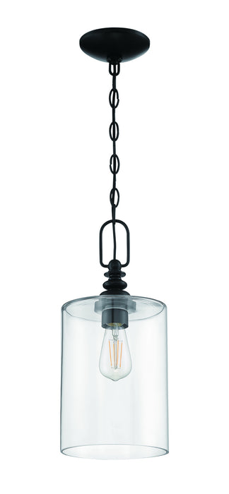 Craftmade 49891-FB-C One Light Mini Pendant, Flat Black