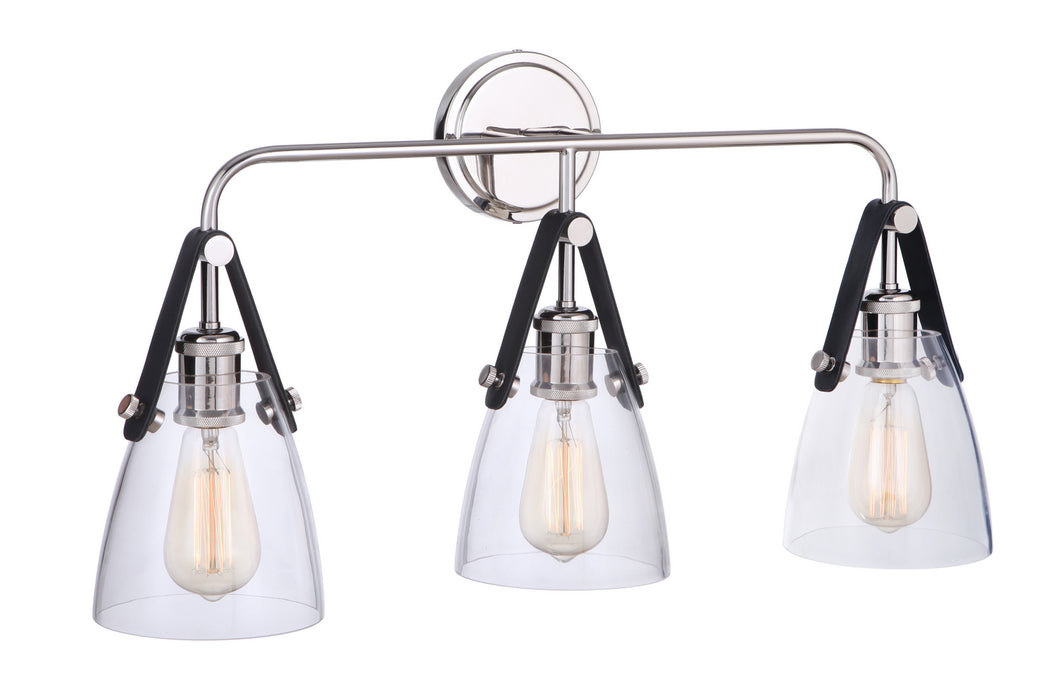 Craftmade 51303-PLN Three Light Vanity, Polished Nickel