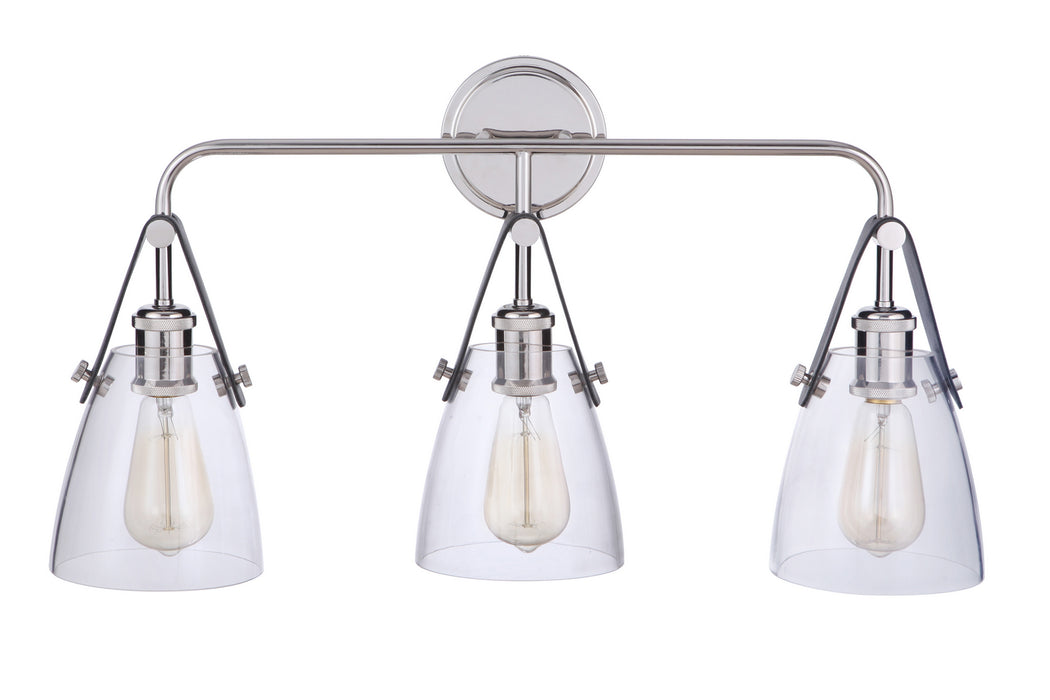 Craftmade 51303-PLN Three Light Vanity, Polished Nickel