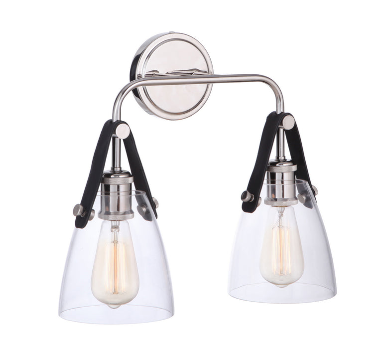 Craftmade 51362-PLN Two Light Wall Sconce, Polished Nickel