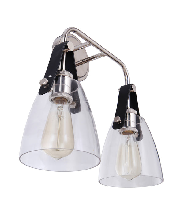 Craftmade 51362-PLN Two Light Wall Sconce, Polished Nickel
