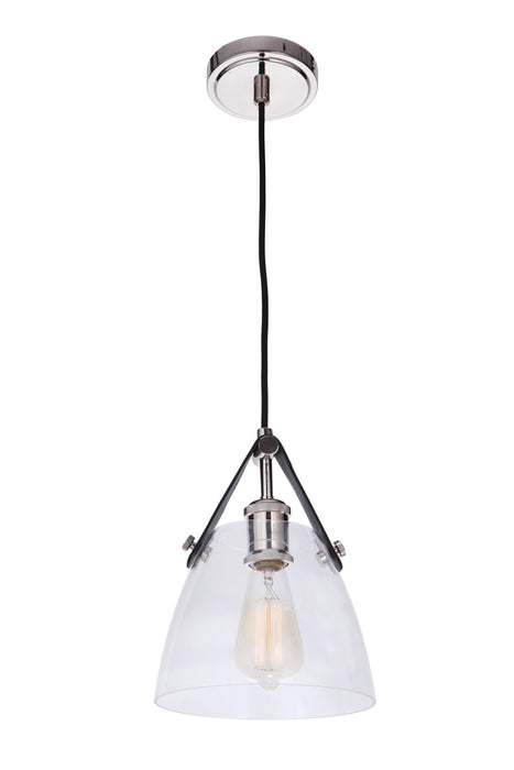 Craftmade 51391-PLN One Light Pendant, Polished Nickel
