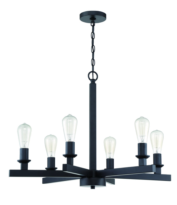 Craftmade 53126-FB Six Light Chandelier, Flat Black