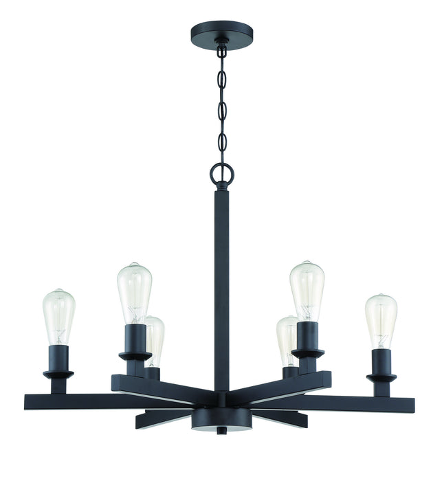 Craftmade 53126-FB Six Light Chandelier, Flat Black