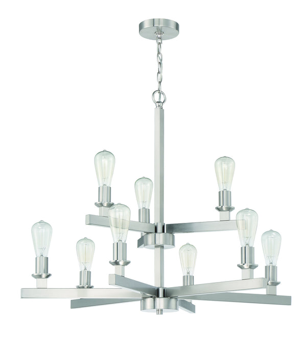 Craftmade 53129-BNK Nine Light Chandelier, Brushed Polished Nickel