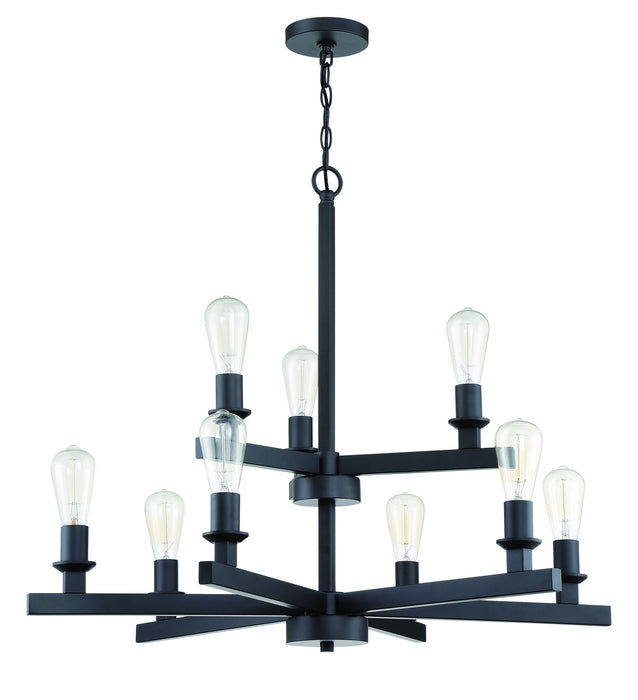 Craftmade 53129-FB Nine Light Chandelier, Flat Black