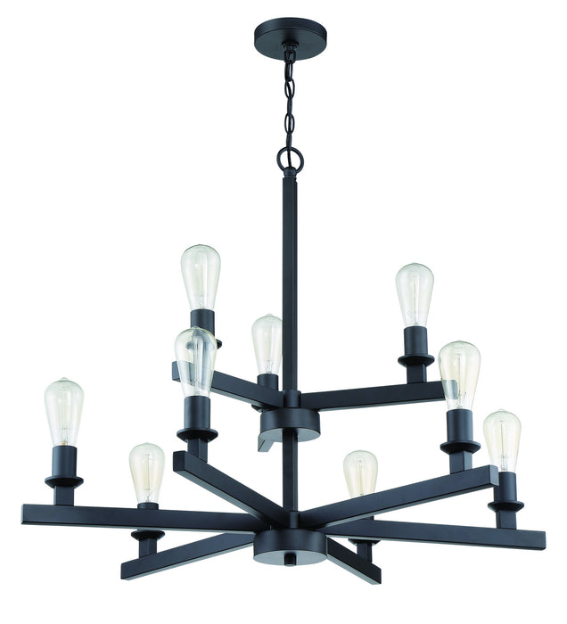 Craftmade 53129-FB Nine Light Chandelier, Flat Black
