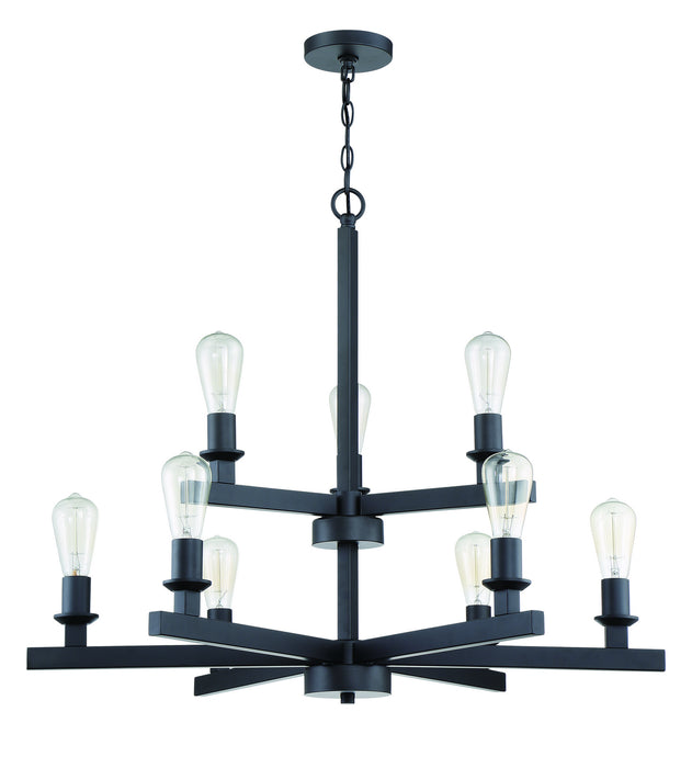 Craftmade 53129-FB Nine Light Chandelier, Flat Black