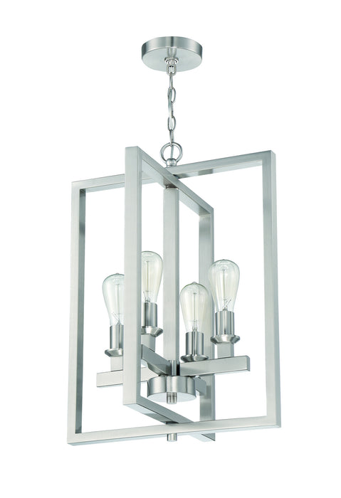 Craftmade 53134-BNK Four Light Foyer Pendant, Brushed Polished Nickel