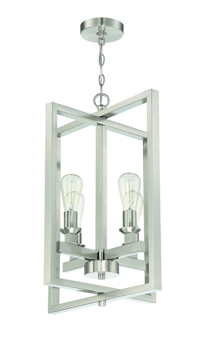 Craftmade 53134-BNK Four Light Foyer Pendant, Brushed Polished Nickel