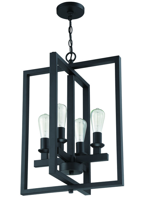 Craftmade 53134-FB Four Light Foyer Pendant, Flat Black
