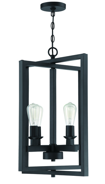 Craftmade 53134-FB Four Light Foyer Pendant, Flat Black