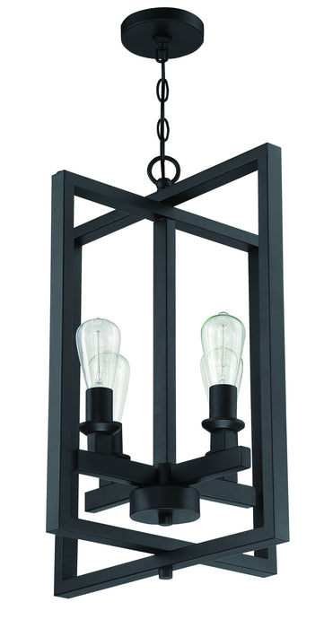 Craftmade 53134-FB Four Light Foyer Pendant, Flat Black