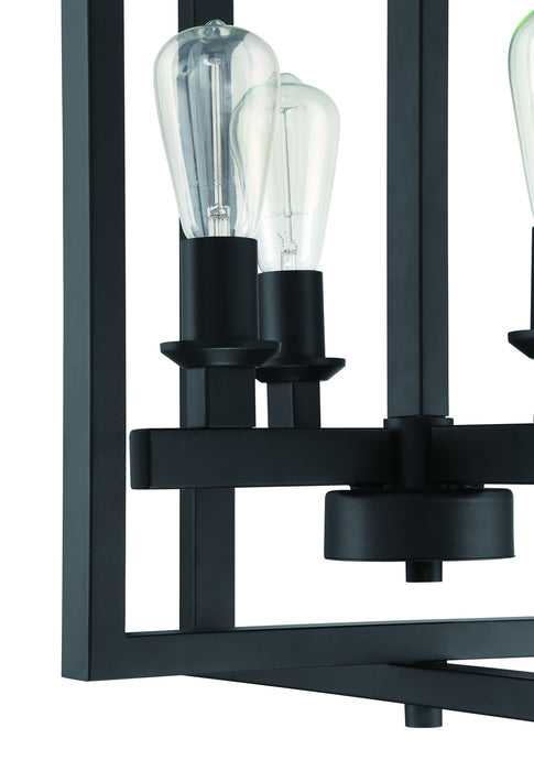 Craftmade 53134-FB Four Light Foyer Pendant, Flat Black