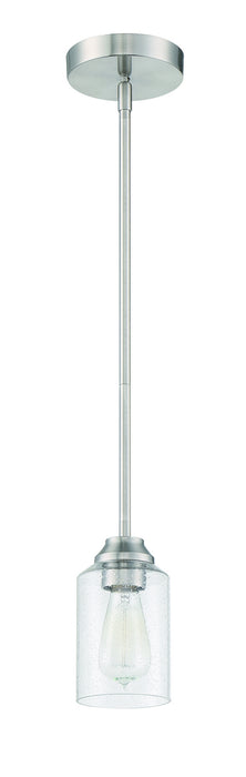Craftmade 53191-BNK One Light Mini Pendant, Brushed Polished Nickel