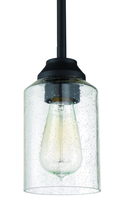 Craftmade 53191-FB One Light Mini Pendant, Flat Black