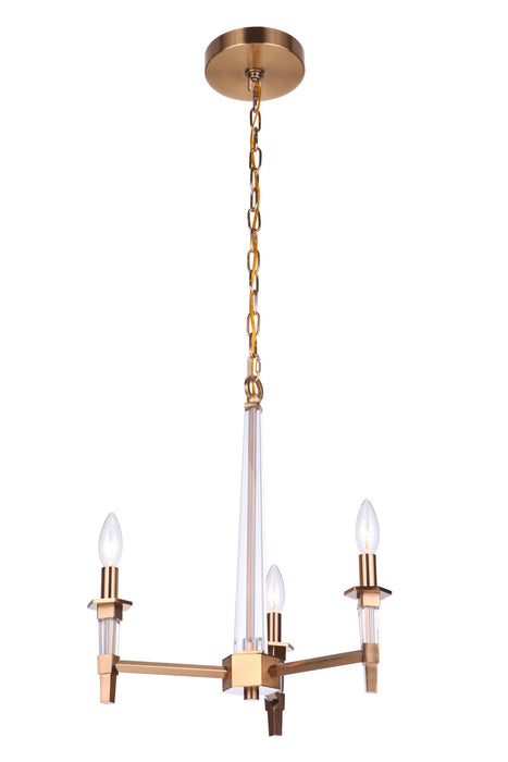 Craftmade 53223-SB Three Light Chandelier, Satin Brass