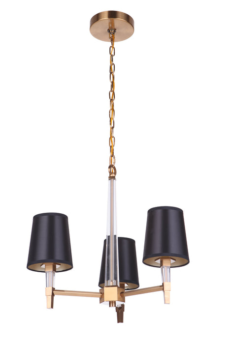 Craftmade 53223-SB Three Light Chandelier, Satin Brass
