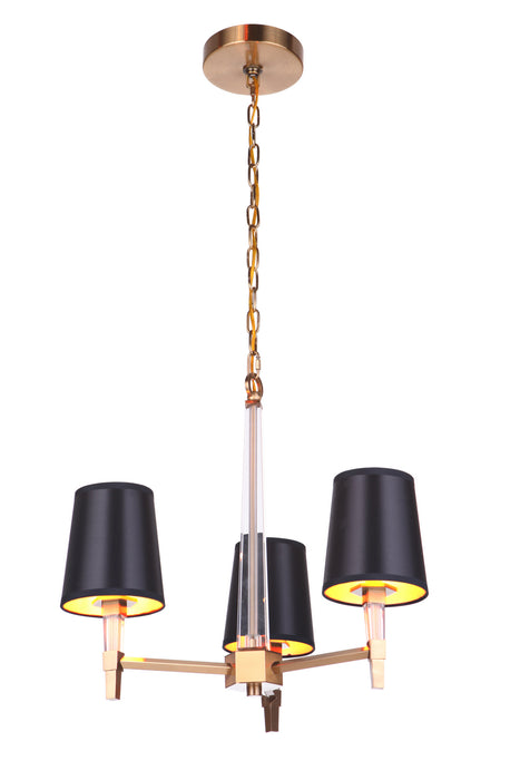 Craftmade 53223-SB Three Light Chandelier, Satin Brass