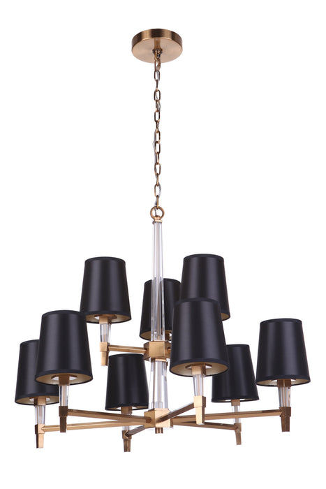 Craftmade 53229-SB Nine Light Chandelier, Satin Brass