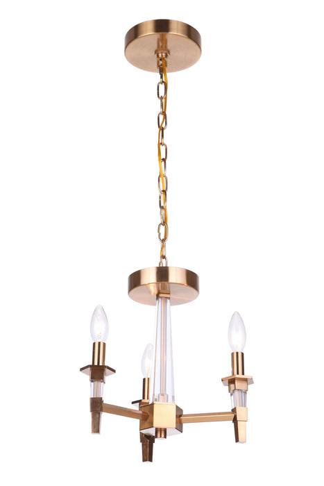 Craftmade 53253-SB Three Light Convertible Semi Flush/Pendant, Satin Brass