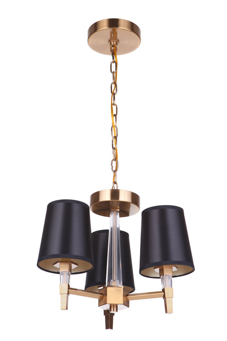 Craftmade 53253-SB Three Light Convertible Semi Flush/Pendant, Satin Brass