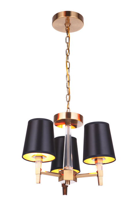 Craftmade 53253-SB Three Light Convertible Semi Flush/Pendant, Satin Brass