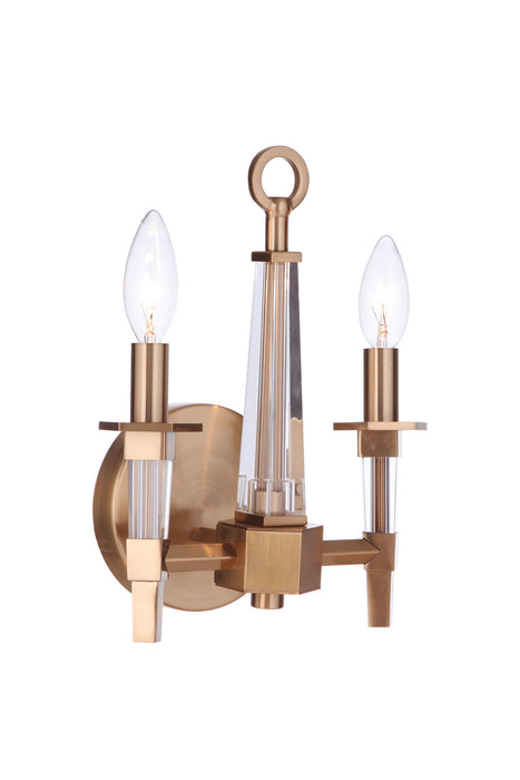 Craftmade 53262-SB Two Light Wall Sconce, Satin Brass