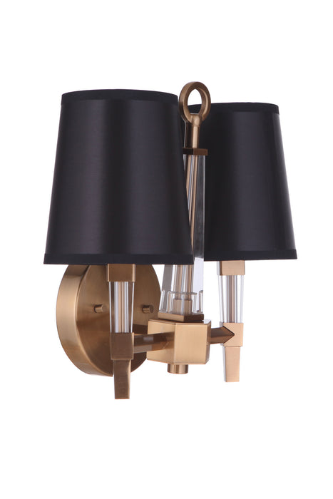 Craftmade 53262-SB Two Light Wall Sconce, Satin Brass