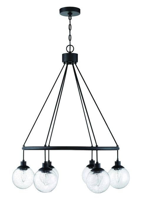 Craftmade 53326-FB Six Light Chandelier, Flat Black