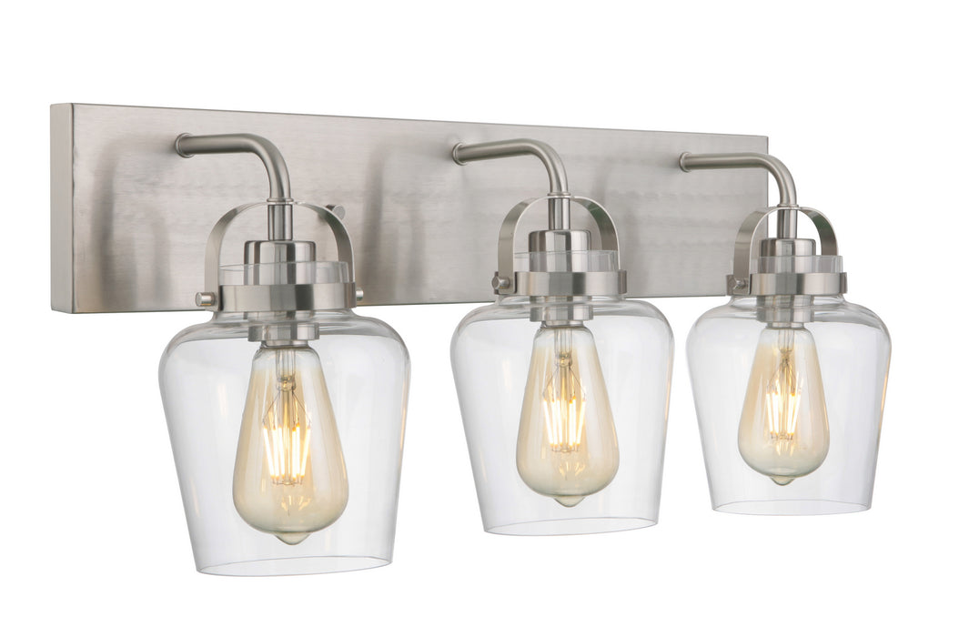 Craftmade 53503-BNK Three Light Vanity, Brushed Polished Nickel