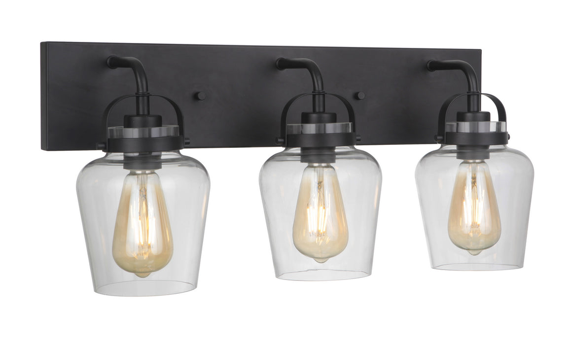Craftmade 53503-FB Three Light Vanity, Flat Black