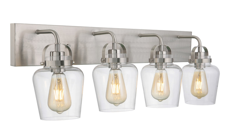 Craftmade 53504-BNK Four Light Vanity, Brushed Polished Nickel