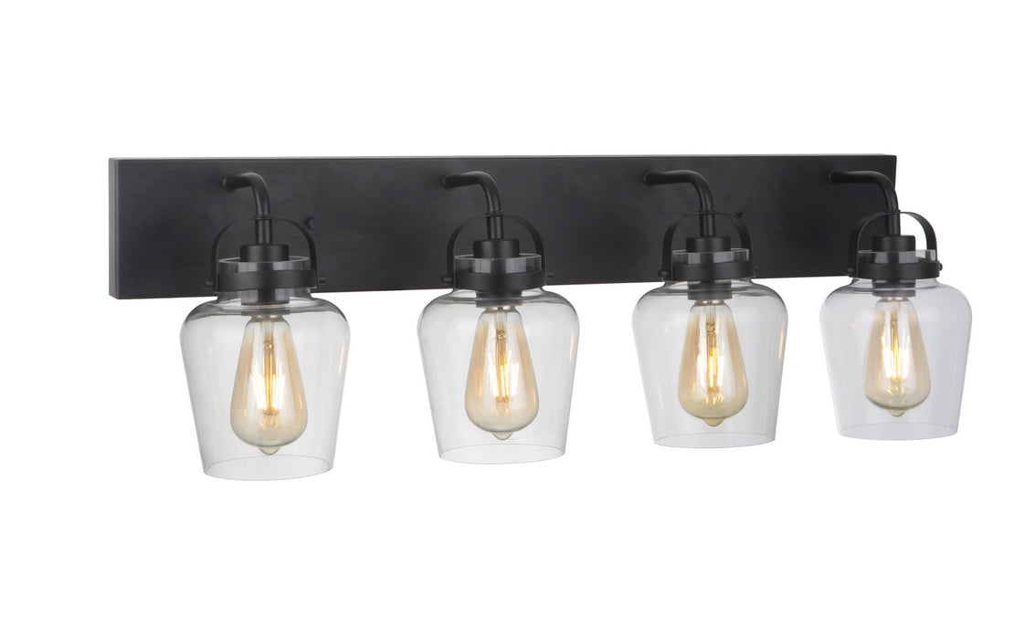 Craftmade 53504-FB Four Light Vanity, Flat Black