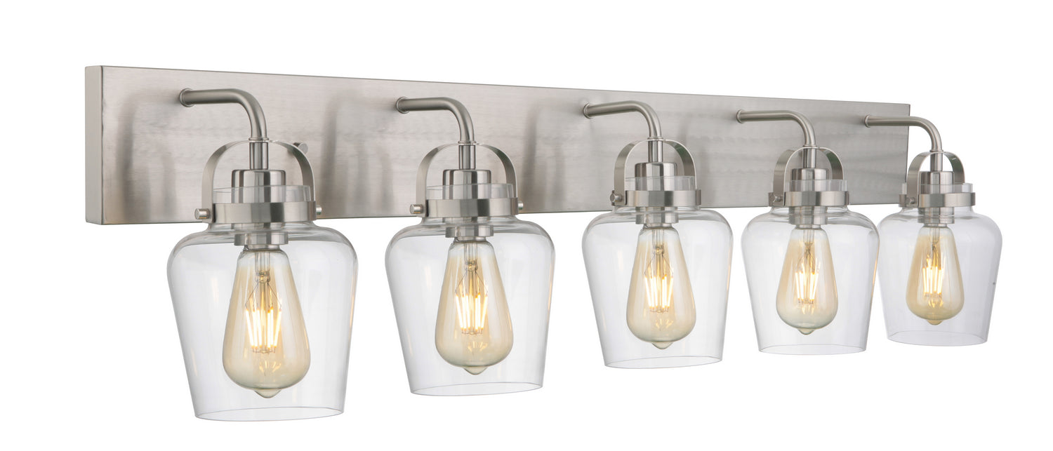 Craftmade 53505-BNK Five Light Vanity, Brushed Polished Nickel