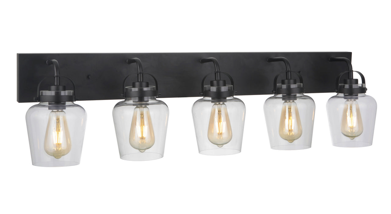 Craftmade 53505-FB Five Light Vanity, Flat Black