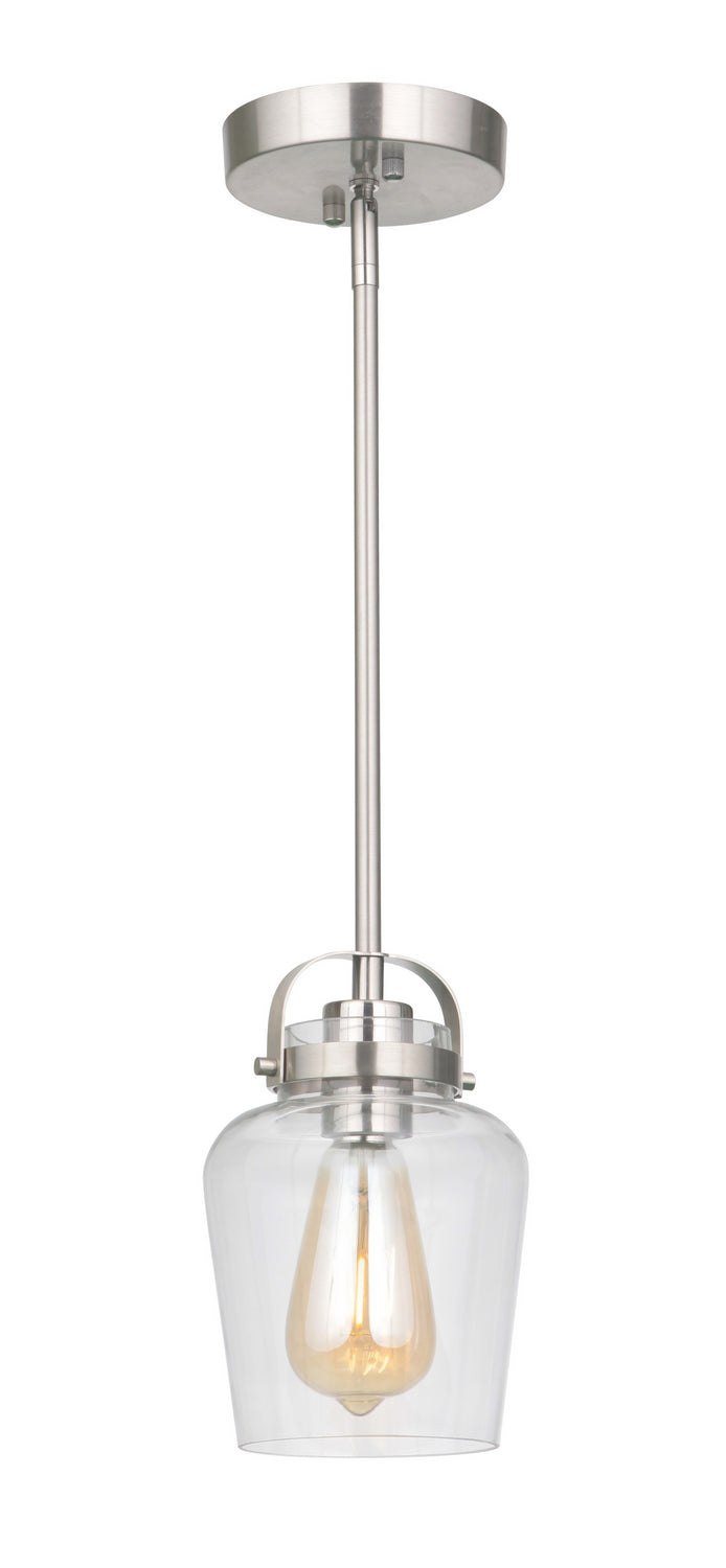 Craftmade 53591-BNK One Light Mini Pendant, Brushed Polished Nickel