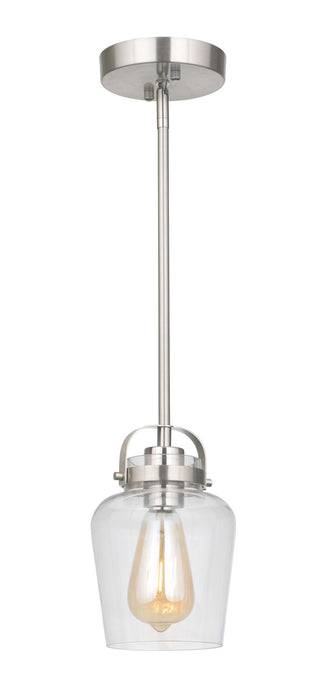 Craftmade 53591-BNK One Light Mini Pendant, Brushed Polished Nickel