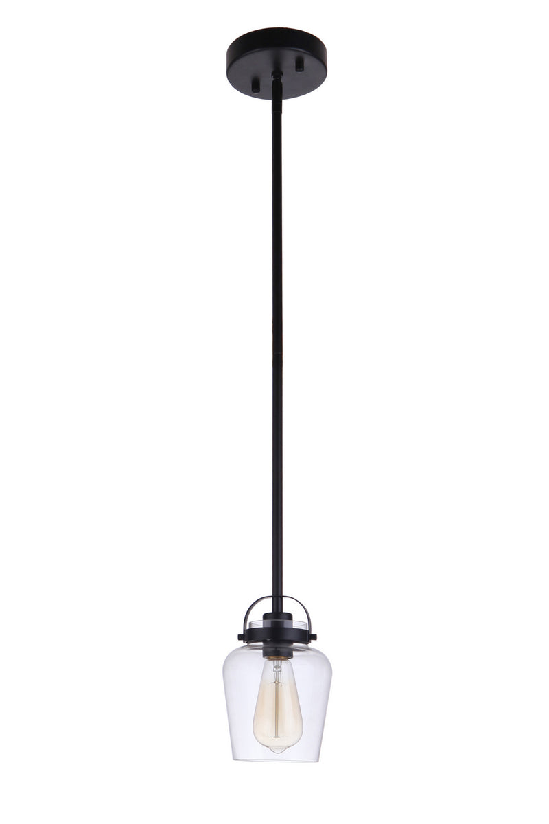 Craftmade 53591-FB One Light Mini Pendant, Flat Black
