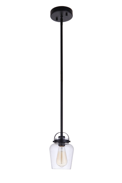 Craftmade 53591-FB One Light Mini Pendant, Flat Black