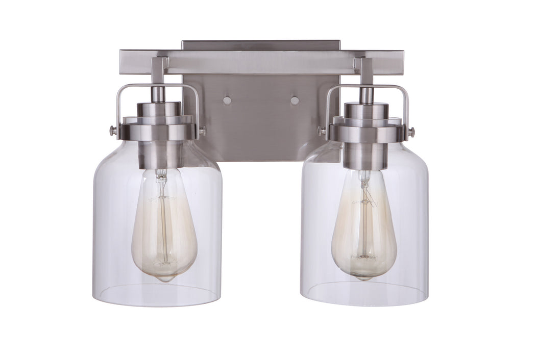 Craftmade 53602-BNK Two Light Vanity, Brushed Polished Nickel
