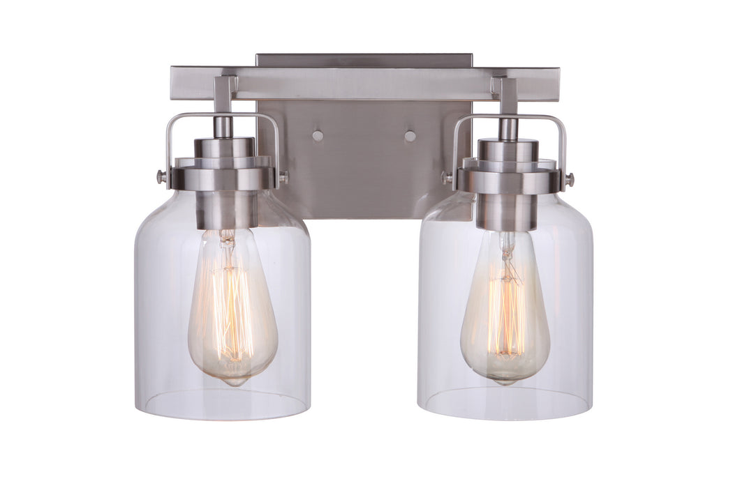 Craftmade 53602-BNK Two Light Vanity, Brushed Polished Nickel