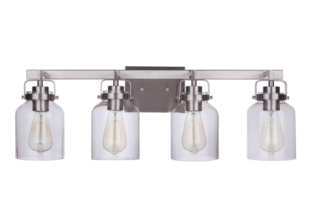 Craftmade 53604-BNK Four Light Vanity, Brushed Polished Nickel